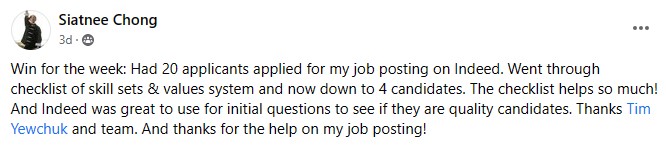 Testimonial: Siatnee Chong