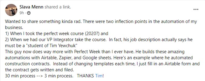 Testimonial: High-level execution